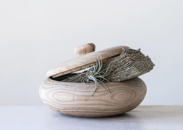 Wood Bowl w/ Lid