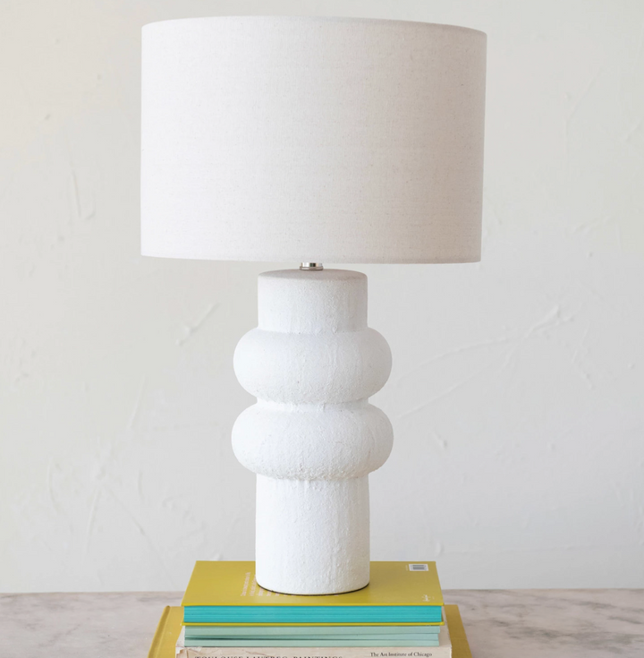 Stoneware Lamp w/ Linen Shade