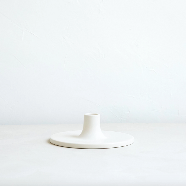 Ceramic Taper Holder - Matte White