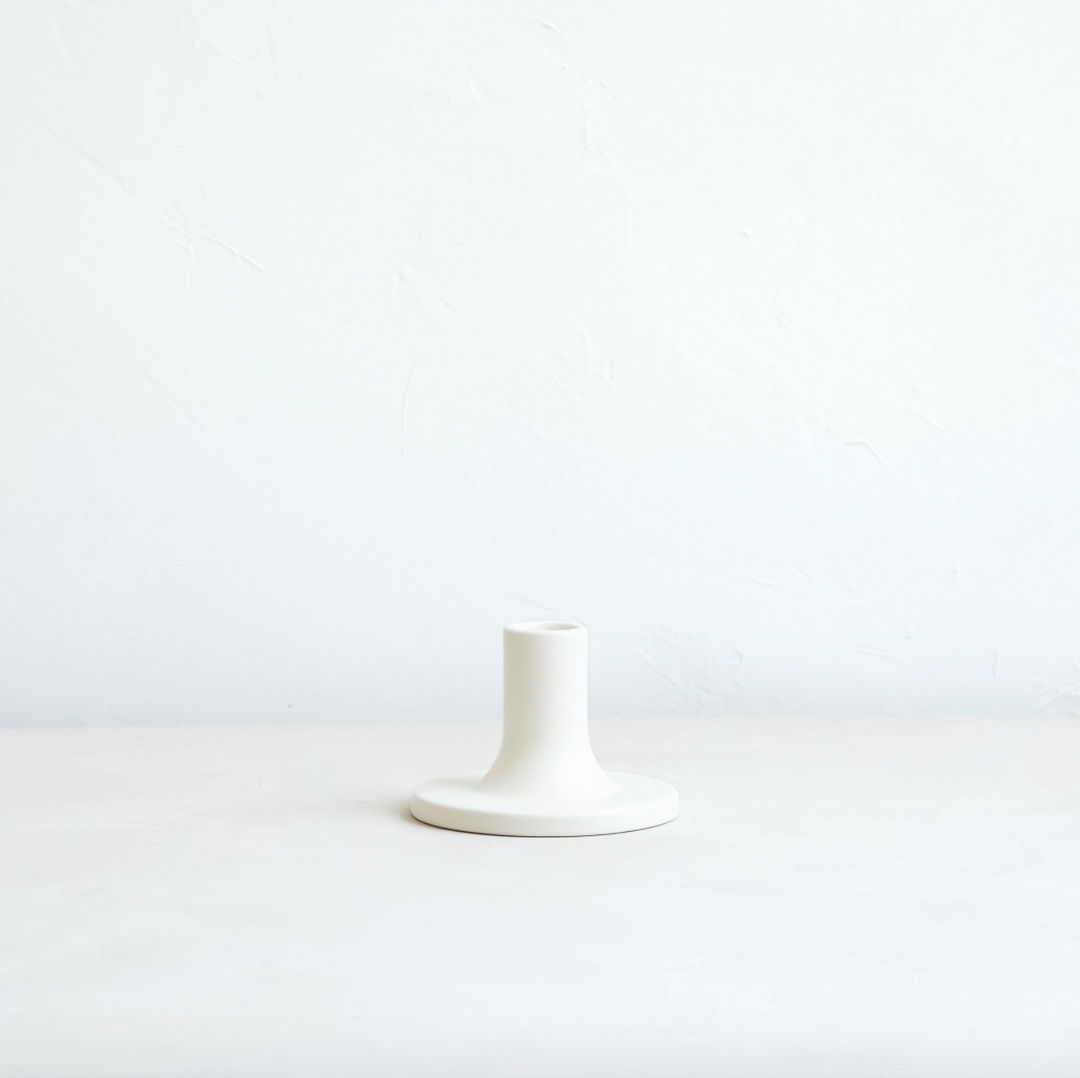 Ceramic Taper Holder - Matte White