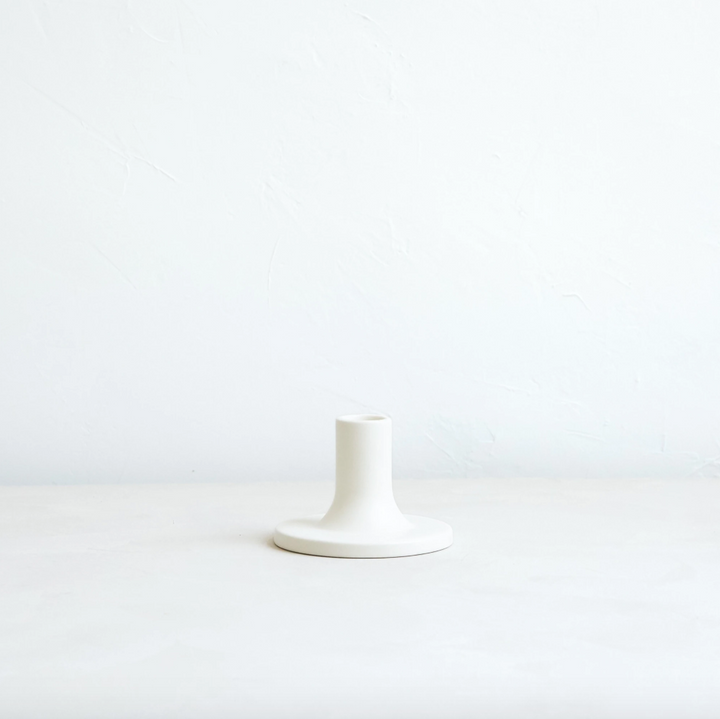 Ceramic Taper Holder - Matte White